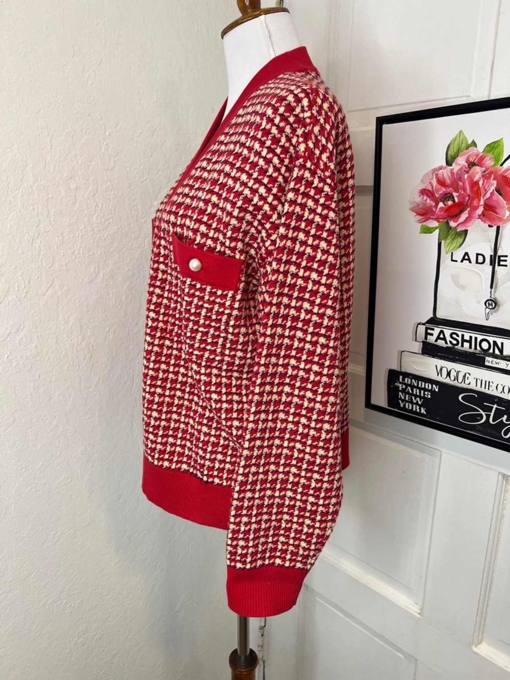 Sandro The Brandy Tweed Cardigan w/Pearl Buttons Size 3/L - Picture 4 of 11